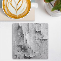 Wall With Cracked White Paint Texture Uv Print Square Tile Coaster 