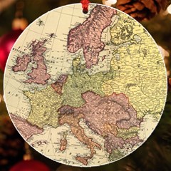 Retro Old Vintage Map Of Europe Uv Print Acrylic Ornament Round