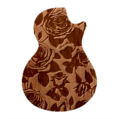 Roses Guitar Shape Wood Guitar Pick Holder Case And Picks Set