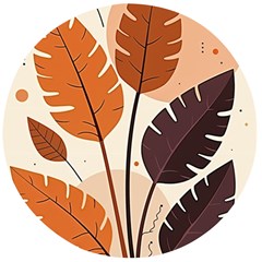 Leaves Boho Monster Nature Wooden Bottle Opener (round)