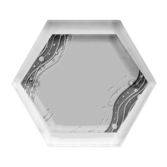 Art Abstract Pattern Hexagon Wood Jewelry Box