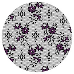 Elegant Purple Floral Jacquard Mesh Lace Fabric Round Trivet