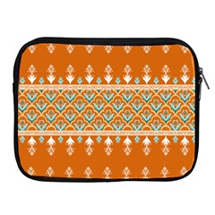 Winter Wonderland Seamless Pattern: Christmas Trees & Snowflakes On Dark Background Apple Ipad 2/3/4 Zipper Cases