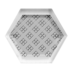 Purple Plaid Tartan 3 Diagonal (2) Hexagon Wood Jewelry Box