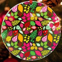 Leaves Pattern Seamless Texture Uv Print Acrylic Ornament Round