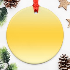 Cream Yellow To Amber Orange Bilinear Gradient Round Ornament (two Sides)
