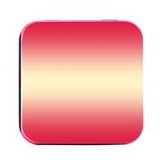 Crimson Red To Cream Yellow Bilinear Gradient Square Metal Box (black)