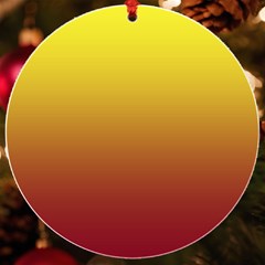 Electric Yellow To Burgundy Red Linear Gradient Uv Print Acrylic Ornament Round