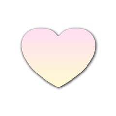Pink Lace To Cream Yellow Linear Gradient Rubber Coaster (heart)