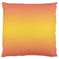Coral Pink To Electric Yellow Bilinear Gradient Large Cushion Case (one Side)