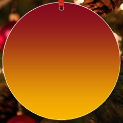 Burgundy Red To Amber Orange Linear Gradient Uv Print Acrylic Ornament Round