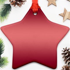 Burgundy Red To Coral Pink Bilinear Gradient Star Ornament (two Sides)