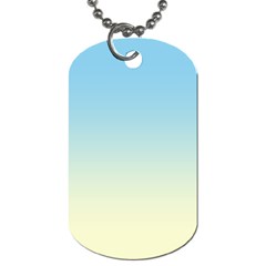 Baby Blue To Cream Yellow Linear Gradient Dog Tag (one Side)