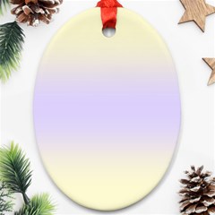 Cream Yellow To Pale Violet Bilinear Gradient Oval Ornament (two Sides)