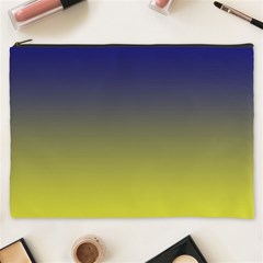 Navy Blue To Electric Yellow Linear Gradient Cosmetic Bag (xxxl)
