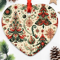 Christmas Tree Snow Heart Ornament (two Sides)