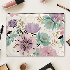 Flowers Pattern Floral Cosmetic Bag (xl)