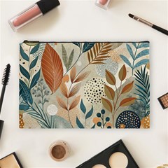 Leaves Pattern Flora Cosmetic Bag (large)