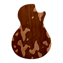Blue Camouflage Pattern Guitar Shape Wood Guitar Pick Holder Case And Picks Set