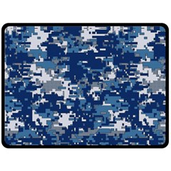 Blue, Camouflage, Cool, Navy, New, Pattern Fleece Blanket (large)