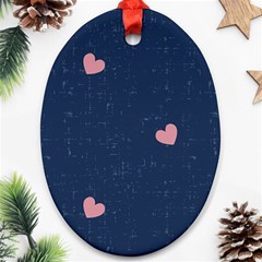 Corazones, Blue, Pattern Ornament (oval)