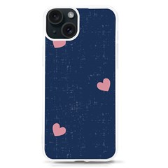 Corazones, Blue, Pattern Iphone 15 Tpu Uv Print Case