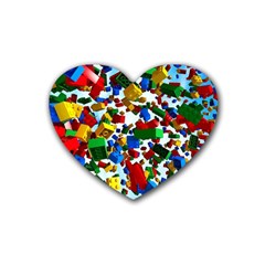 Falling Lego Bricks, Desenho, Fall, Games Rubber Coaster (heart)