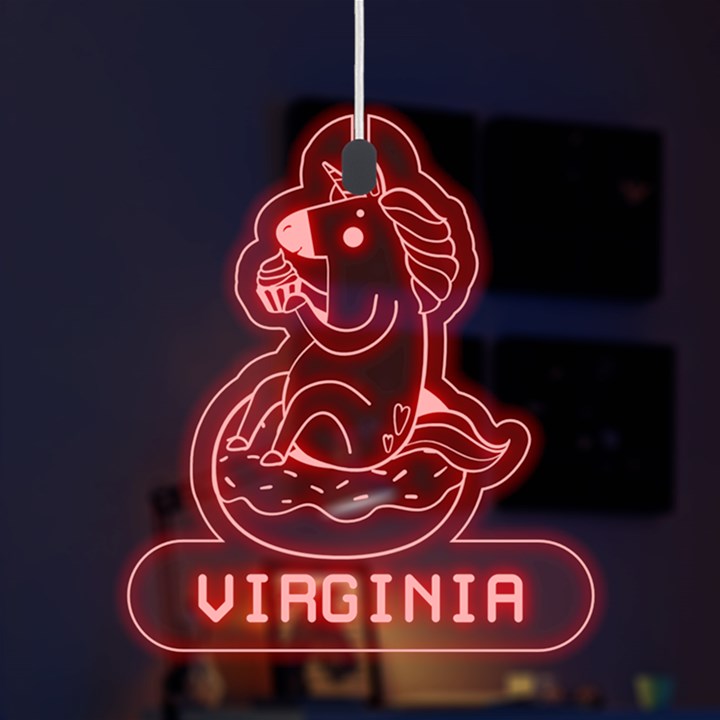 Personalized Unicorn Name LED Acrylic Ornament