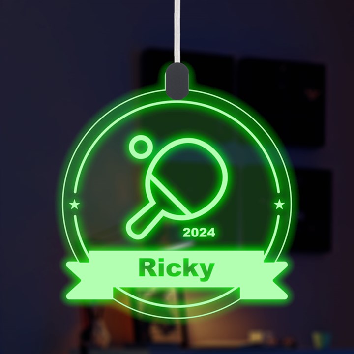 Personalized Sport Theme Table Tennis LED Acrylic Ornament