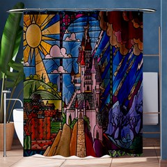 Castle Building Stained Glass Shower Curtain 60  X 72  (medium) 