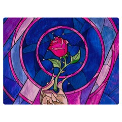 Enchanted Rose Stained Glass Two Sides Premium Plush Fleece Blanket (baby Size)