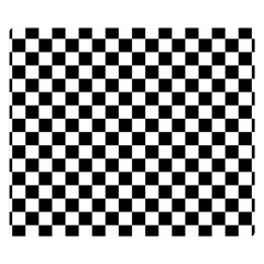 Pattern Checkered Squares Black White Pattern Two Sides Premium Plush Fleece Blanket (kids Size)