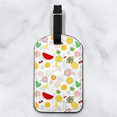 Pattern Seamless Texture Fruit Nappa Leather Luggage Tag Rectangle
