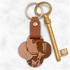 Lady Engraved Wood Key Chain