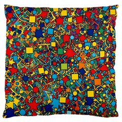 Shapes Pattern Large Cushion Case (two Sides)