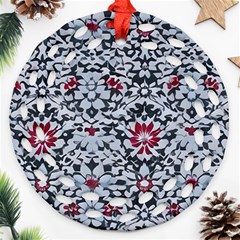 Gothic Leaf Pattern 6 Round Filigree Ornament (two Sides)