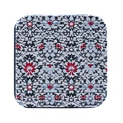Gothic Leaf Pattern 6 Square Metal Box (black)