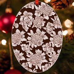 Mid Century Retro Floral 1970s 1960s Pattern 106 Uv Print Acrylic Ornament Oval