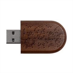 Retro 1880s Flowers Pattern 8 Wood Oval Usb Flash Drive