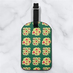 Retro 1880s Flowers Pattern 6 Nappa Leather Luggage Tag Rectangle