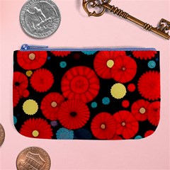 Mid Century Retro Floral 1970s 1960s Pattern 104 Large Coin Purse