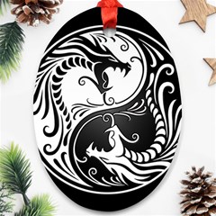 Yin Yang Dragons Ornament (oval)