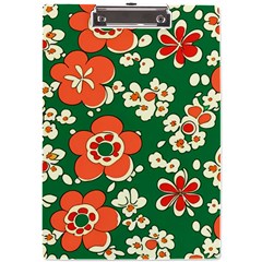 Mid Century Retro Floral 1970s 1960s Pattern 94 A4 Acrylic Clipboard