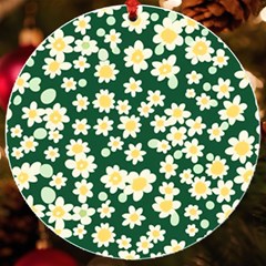 Mid Century Retro Floral 1970s 1960s Pattern 93 Uv Print Acrylic Ornament Round