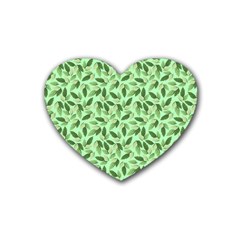 Leaves Pattern Texture Seamless Rubber Coaster (heart)