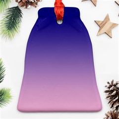 Navy Blue To Cotton Candy Pink Linear Gradient Bell Ornament (two Sides)
