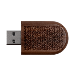 Beige Snake Pattern Wood Oval Usb Flash Drive