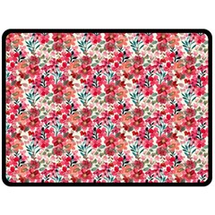 Red Flowers Fleece Blanket (large)