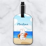 Beach Bunny Any Text Name Nappa Leather Luggage Tag Rectangle Front