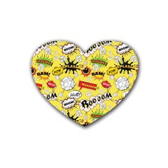 Cartoon Comics Pattern Rubber Coaster (heart)